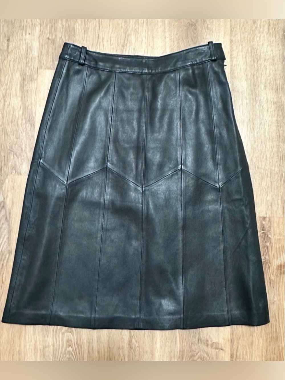 Isaac Mizrahi Genuine Leather Skirt Sz 2 - Picture 2 of 11